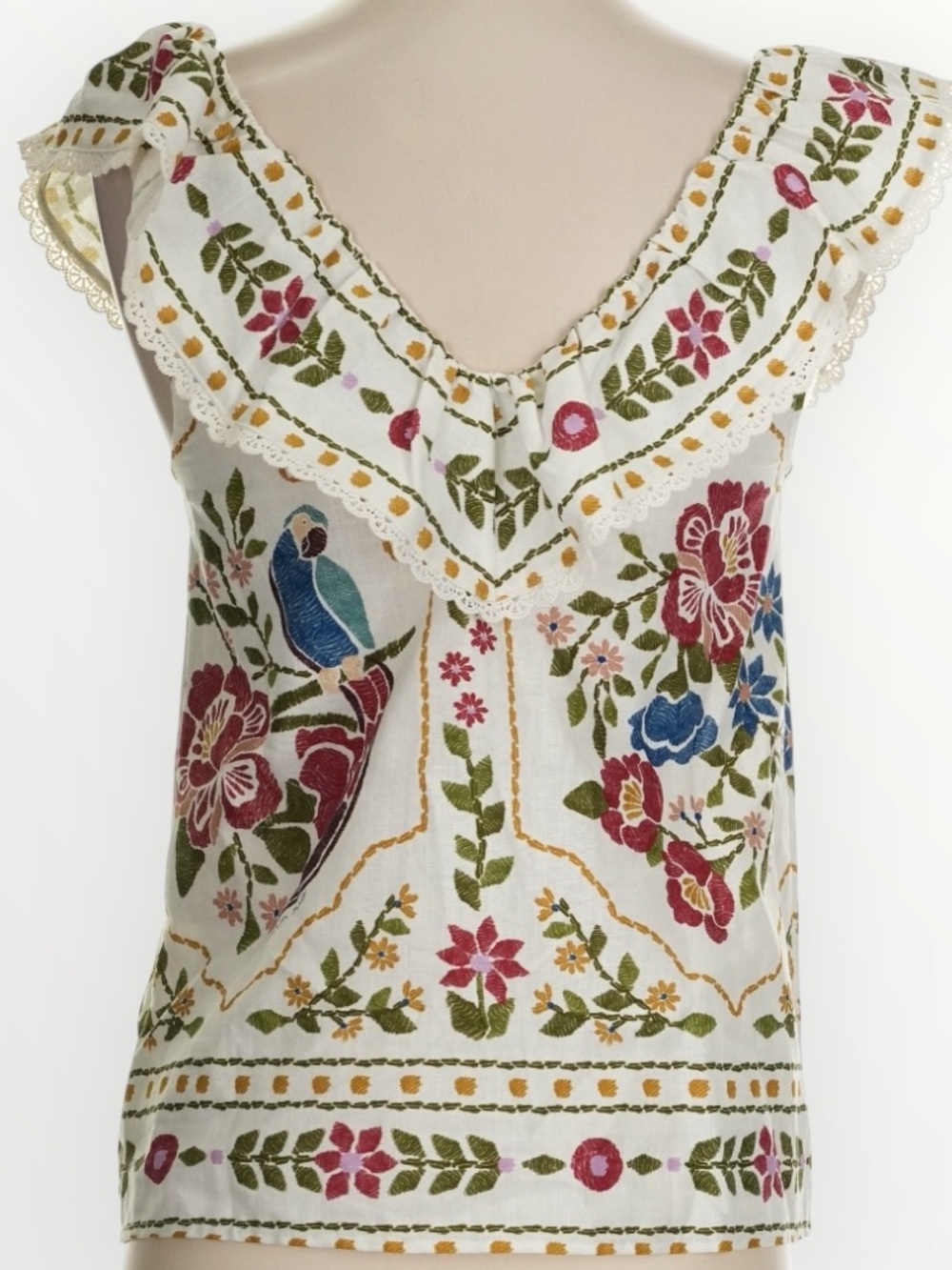 Sézane X FARM RIO Gold Blouse in Jardim Romatico FR 34 / US 2 - Picture 10 of 16